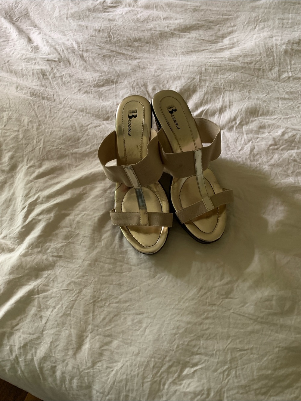 Neutral Beige Strappy Women’s Heels by Bazzar